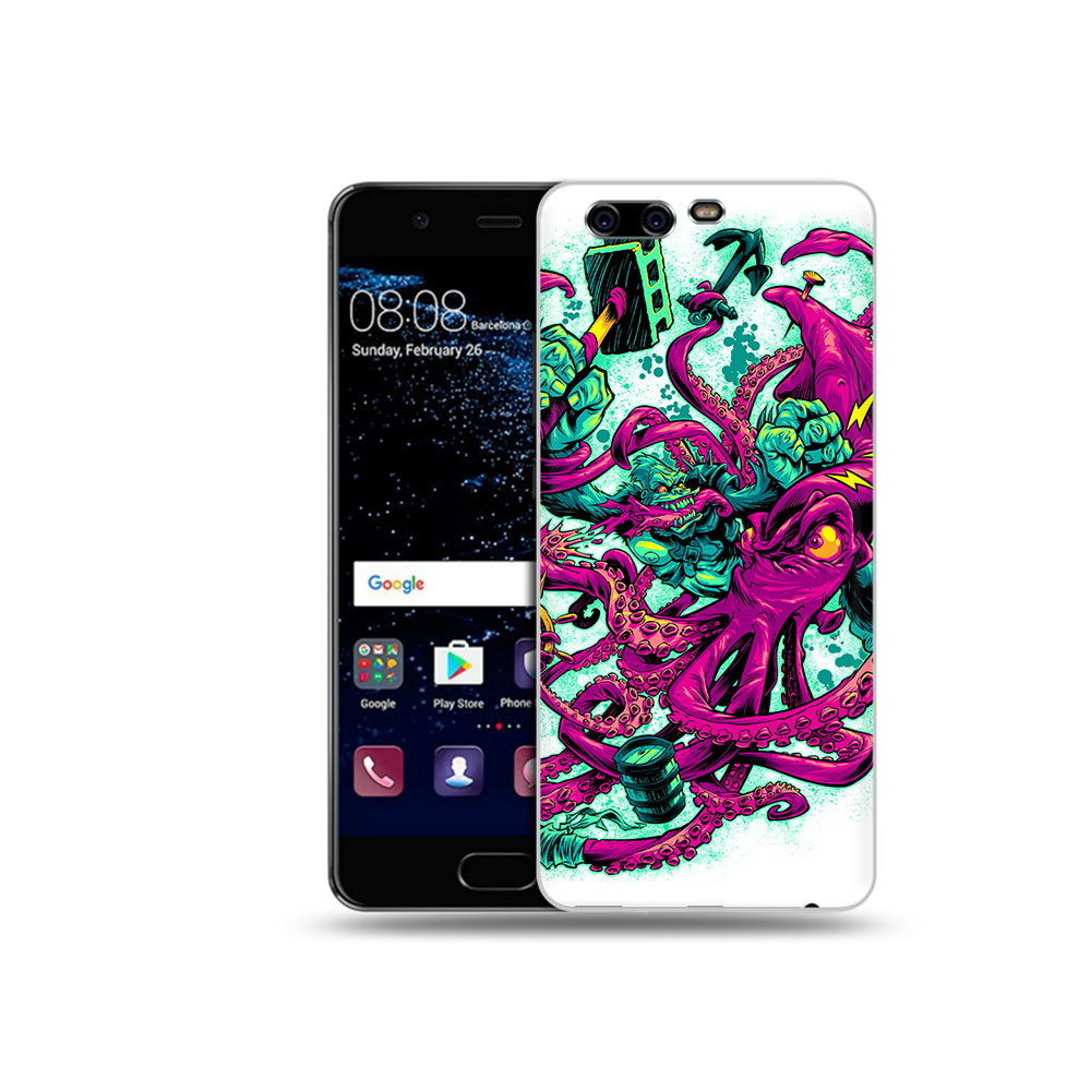 Чехол MyPads Tocco для Huawei P10 фиолетовый кракен (PT60870.50.657)