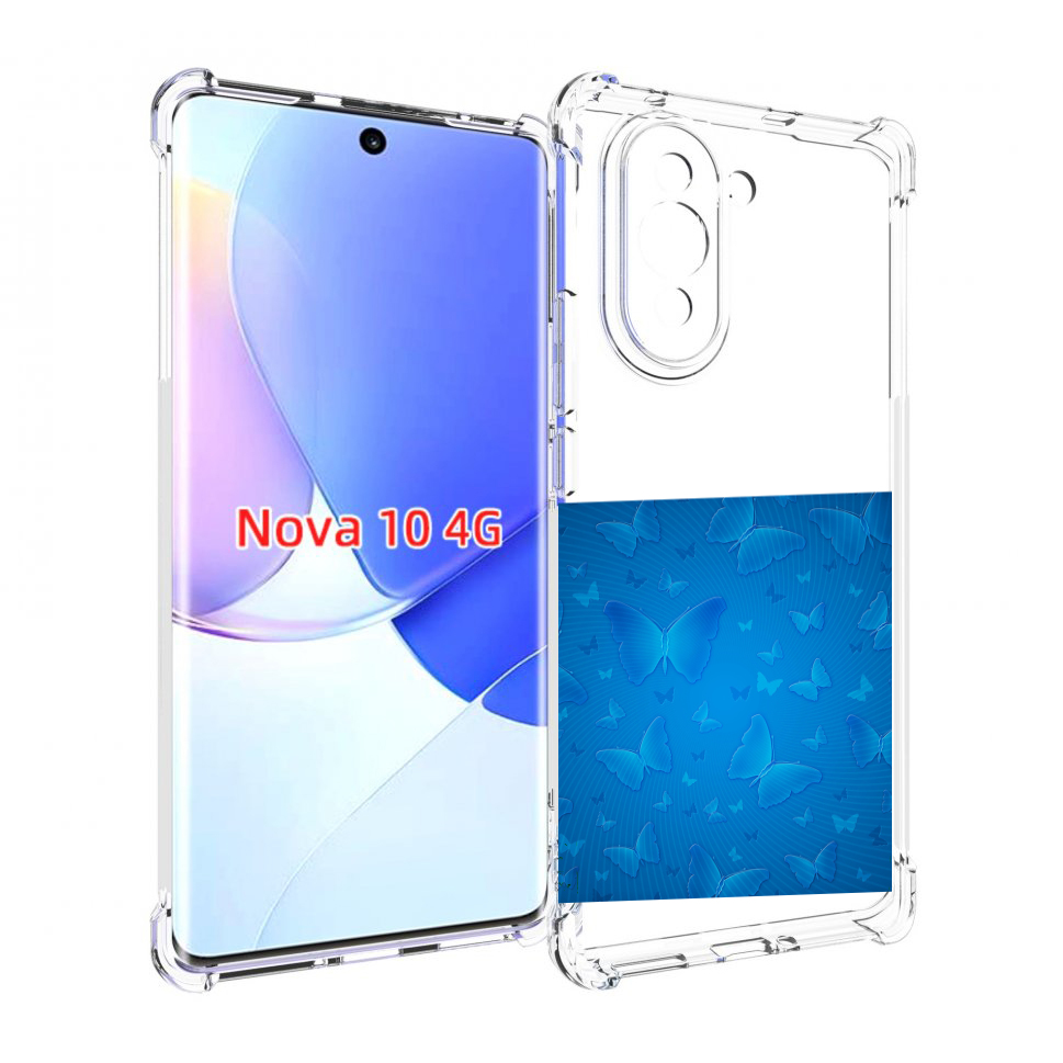 

Чехол MyPads голубые-бабочки для Huawei Nova 10, Прозрачный, Tocco