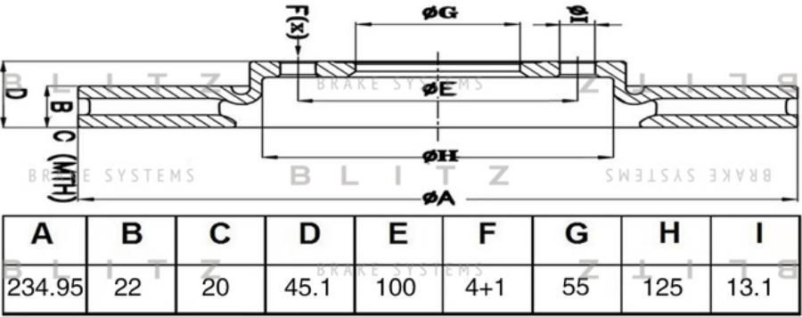 

Диск тормозной BLITZ bs0631