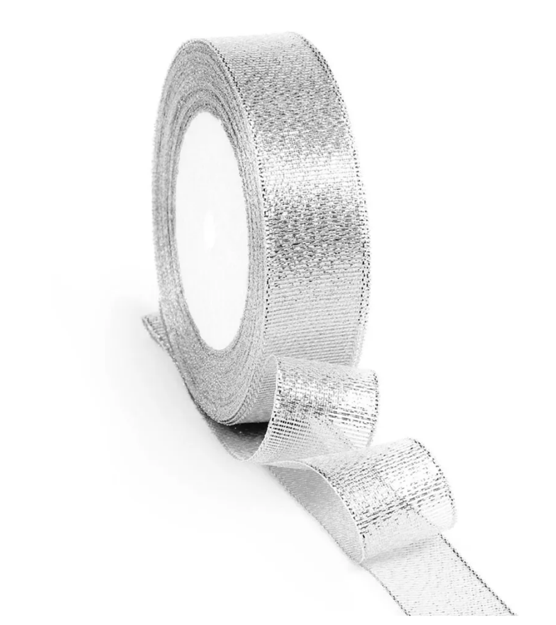 

Лента декоративная с люрексом 020660а, серебро, 25 мм, 15 м