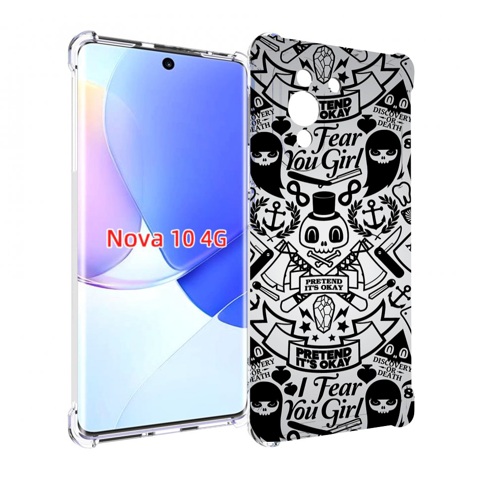 

Чехол MyPads готический-принт для Huawei Nova 10, Прозрачный, Tocco