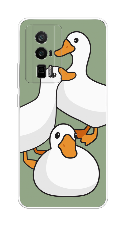 

Чехол на Xiaomi Redmi K60, Poco F5 Pro "Утиное трио", Оранжевый;белый;серый, 317450-1