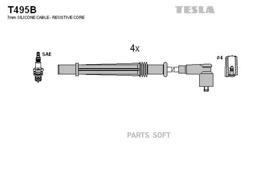 

Комплект проводов зажигания TESLA T495B