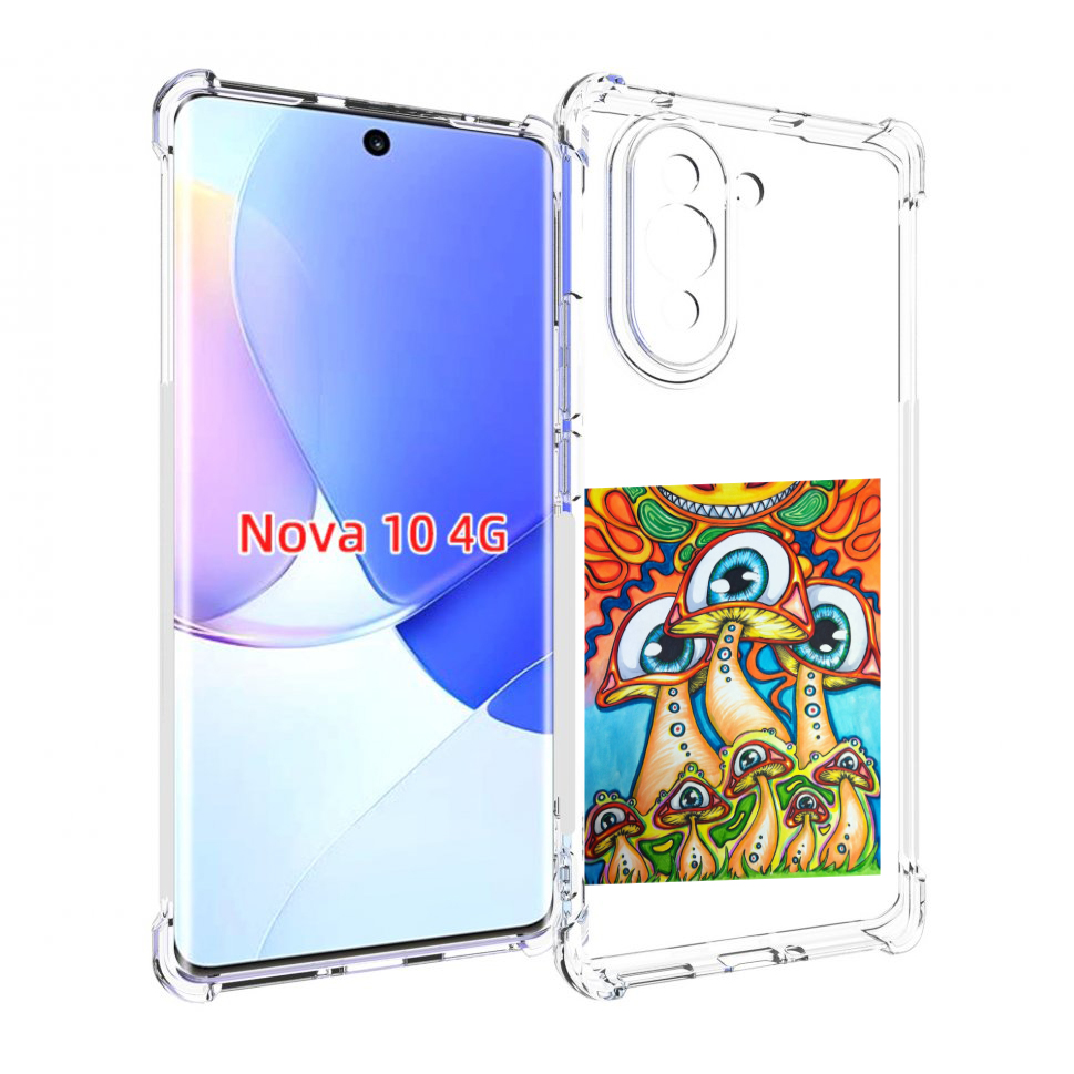 

Чехол MyPads грибы с глазами для Huawei Nova 10, Прозрачный, Tocco