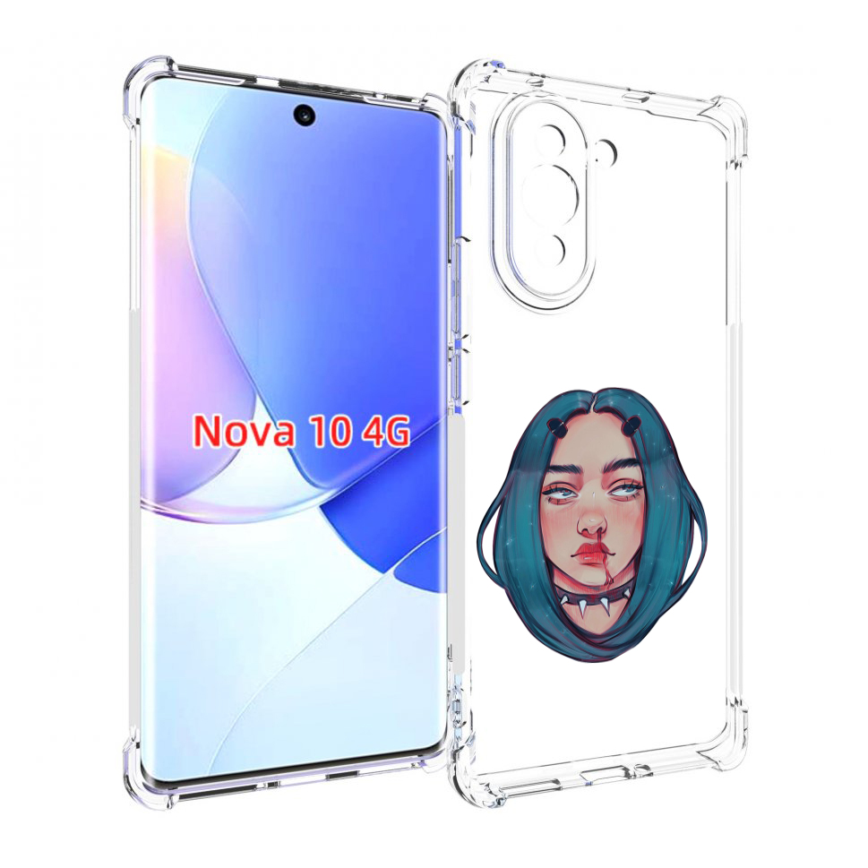 Чехол MyPads грустная-девушка-с-синими-волосами для Huawei Nova 10