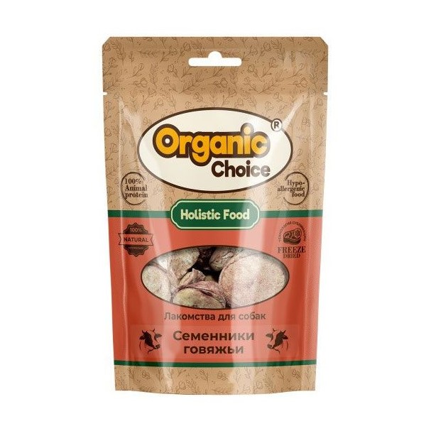 

Лакомство Organic Choice семенники говяжьи для собак 43 г