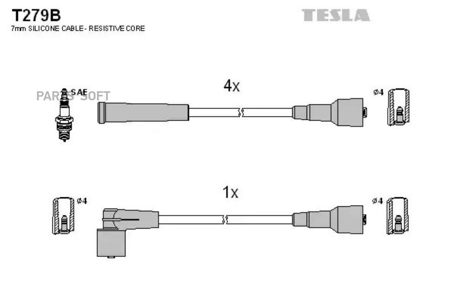 Комплект Проводов Зажигания TESLA T279B