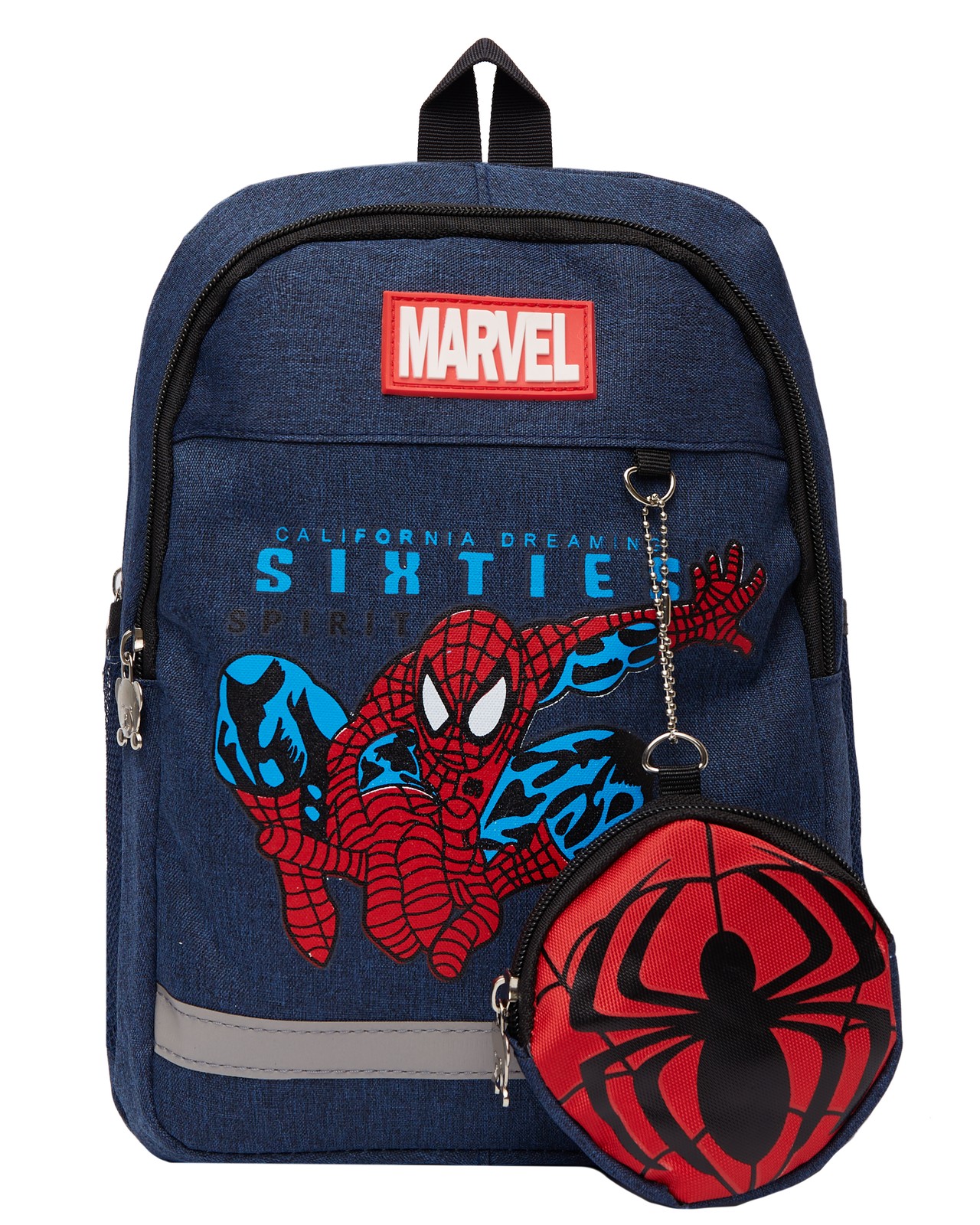 Детский рюкзак BAGS-ART Человек паук с кошельком с принтами, темно-синий
