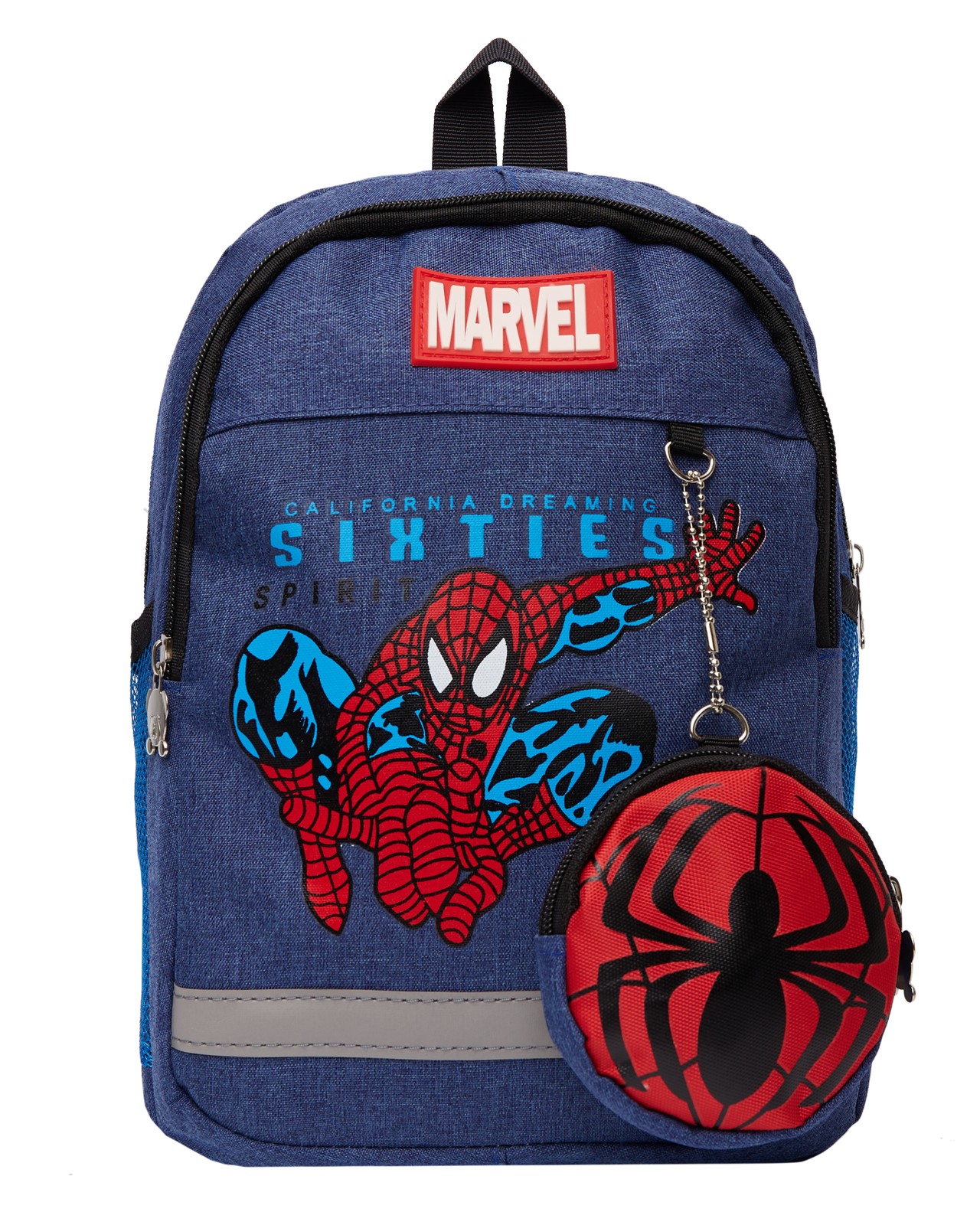 Детский рюкзак BAGS-ART Человек паук с кошельком с принтами, синий