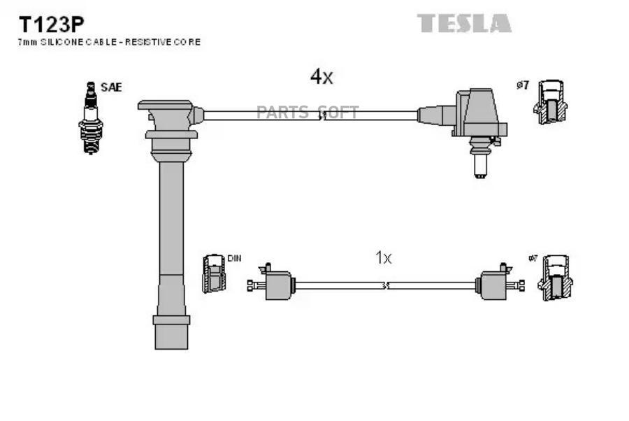 Комплект Проводов Зажигания TESLA T123P 6300₽