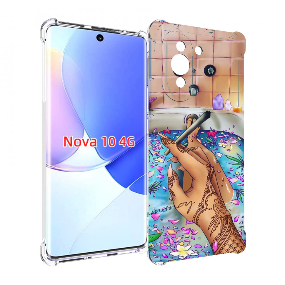 

Чехол MyPads девушка в ванне женский для Huawei Nova 10, Прозрачный, Tocco