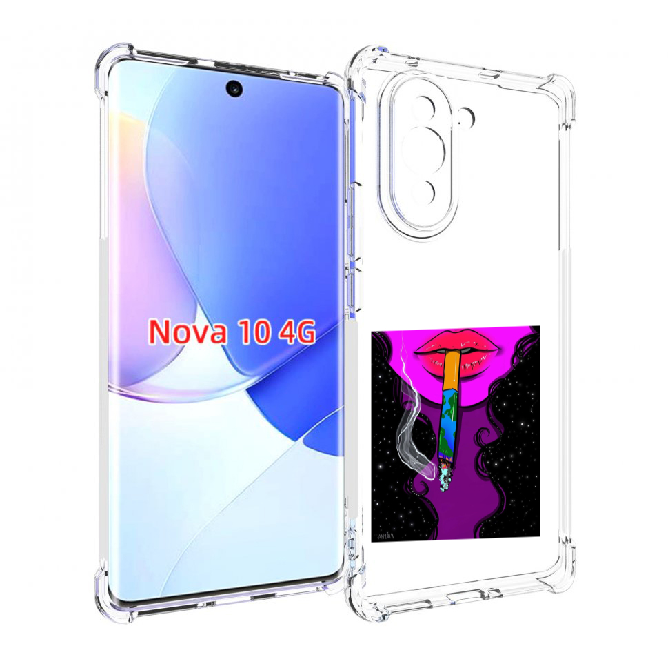 

Чехол MyPads девушка курит землю женский для Huawei Nova 10, Прозрачный, Tocco