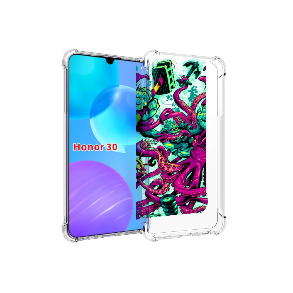 

Чехол MyPads фиолетовый кракен для Huawei Honor 30 Lite, Tocco