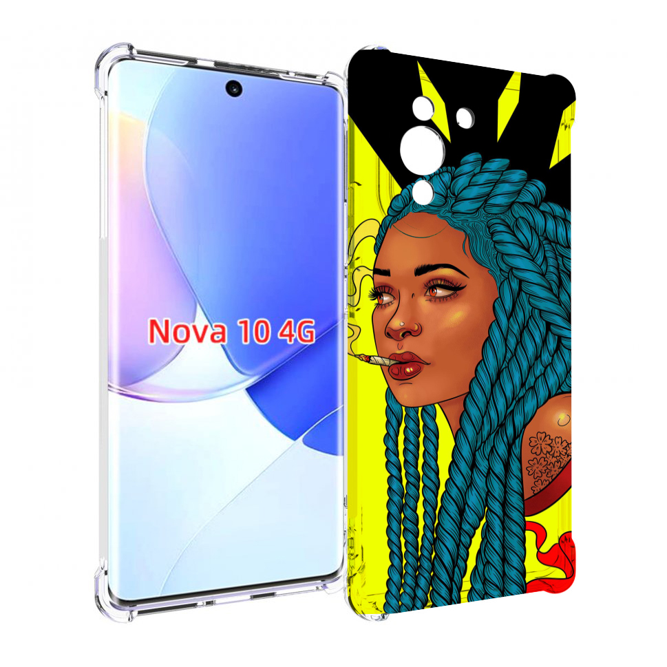 

Чехол MyPads девушка с запутанными волосами синий женский для Huawei Nova 10, Прозрачный, Tocco