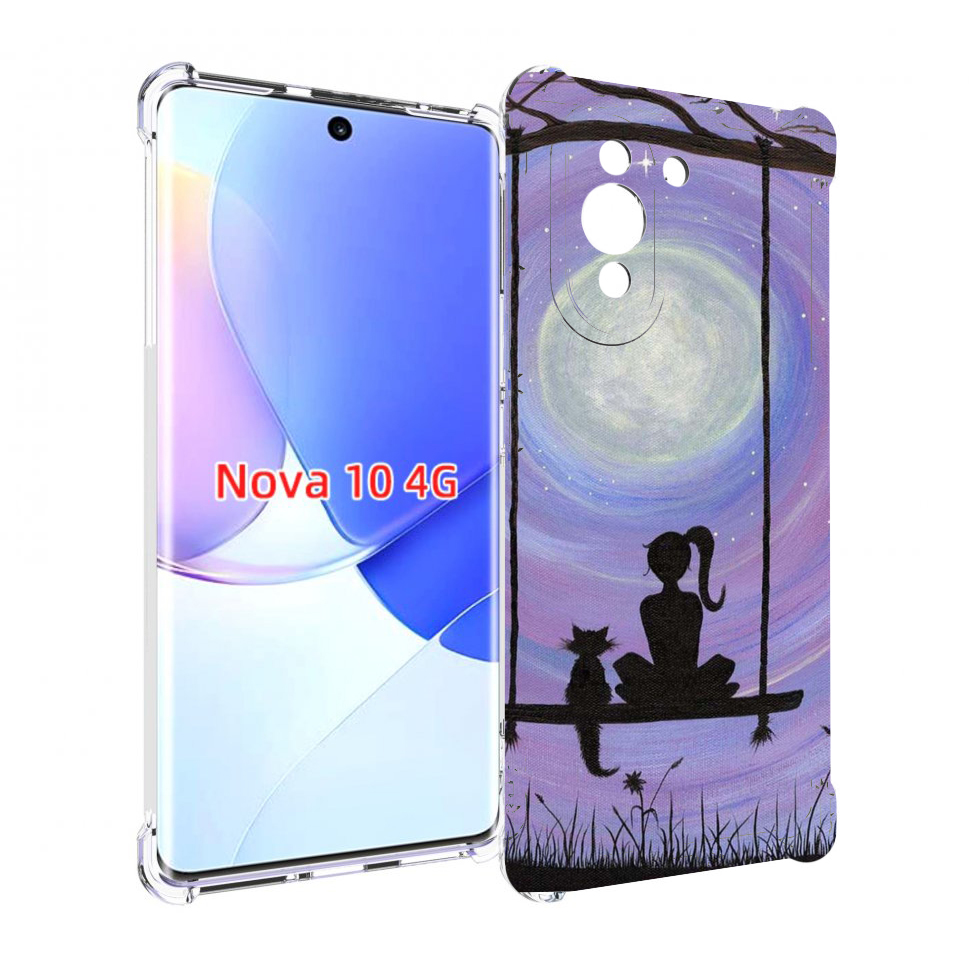 

Чехол MyPads девушка с котом на качеле женский для Huawei Nova 10, Прозрачный, Tocco