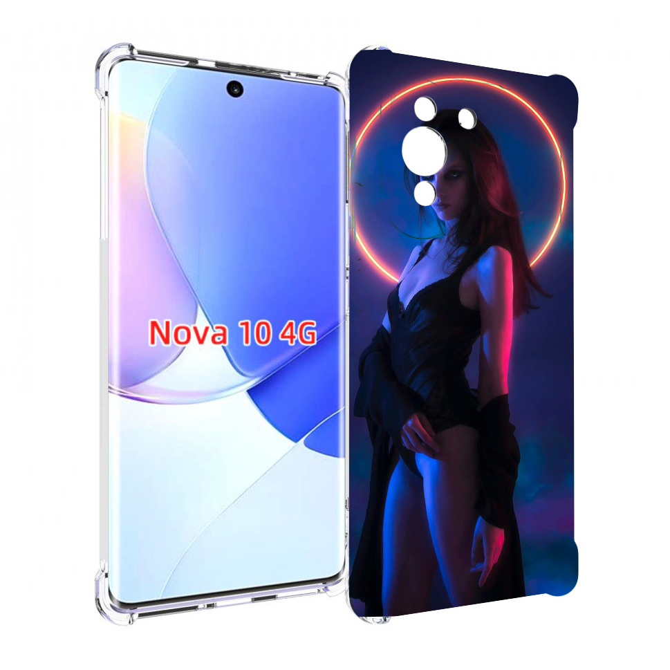 

Чехол MyPads девушка с неоновым кругом женский для Huawei Nova 10, Прозрачный, Tocco