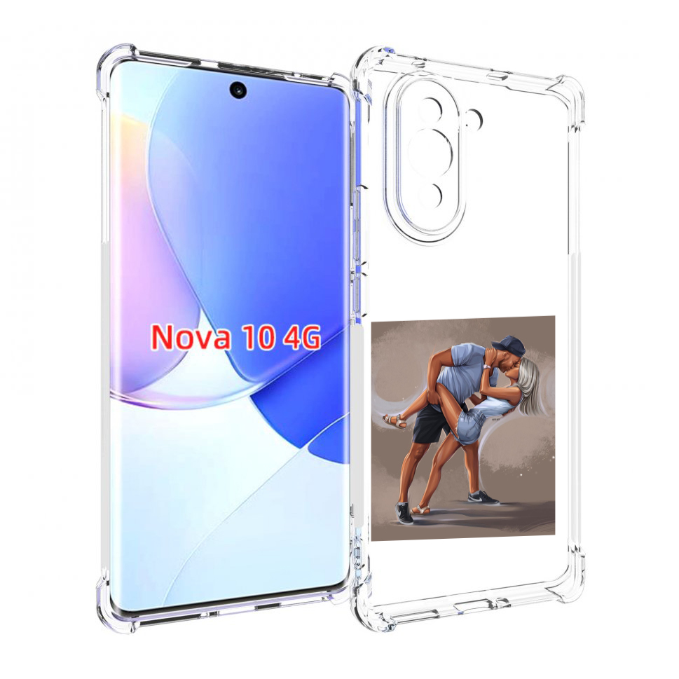 

Чехол MyPads девушка с парнем танцуют женский для Huawei Nova 10, Прозрачный, Tocco