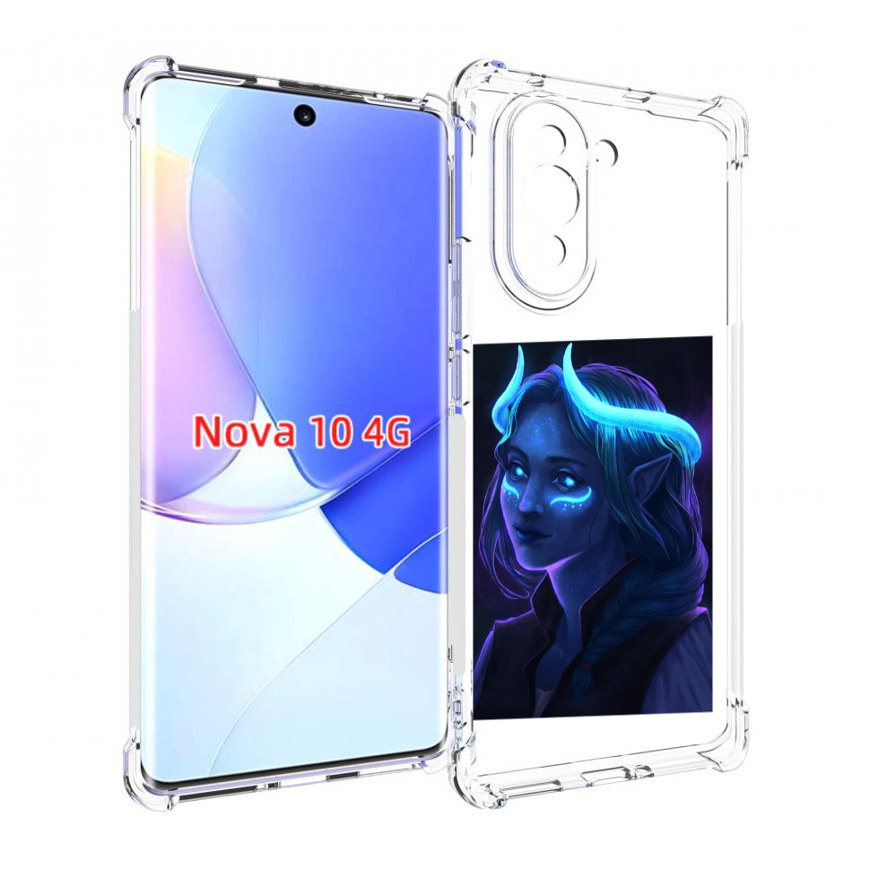 

Чехол MyPads девушка синяя ледяная женский для Huawei Nova 10, Прозрачный, Tocco