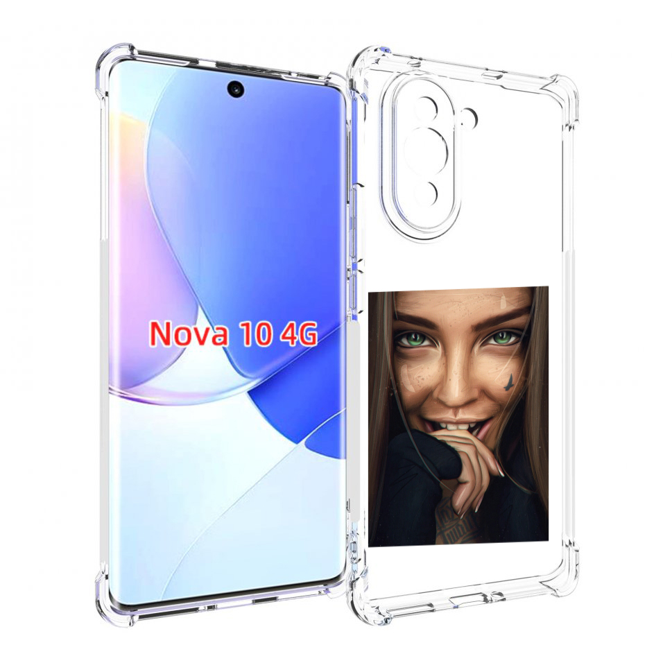 

Чехол MyPads девушка улыбается женский для Huawei Nova 10, Прозрачный, Tocco