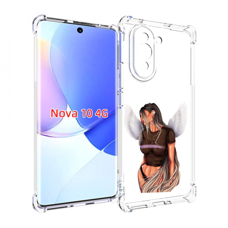 

Чехол MyPads девушка-ангел-с-крыльями женский для Huawei Nova 10, Прозрачный, Tocco