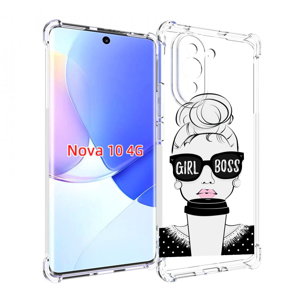 

Чехол MyPads девушка-босс женский для Huawei Nova 10, Прозрачный, Tocco