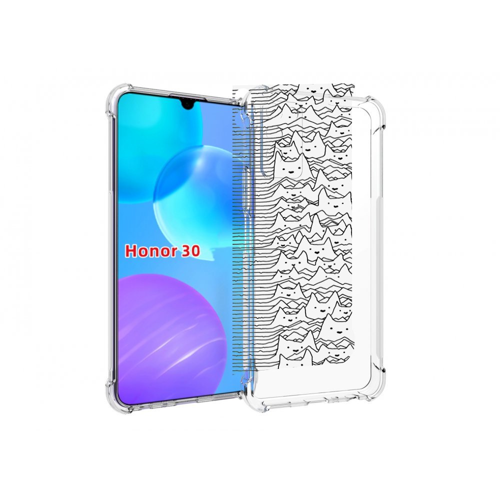 

Чехол MyPads черно белые коты 3D для Huawei Honor 30 Lite, Tocco