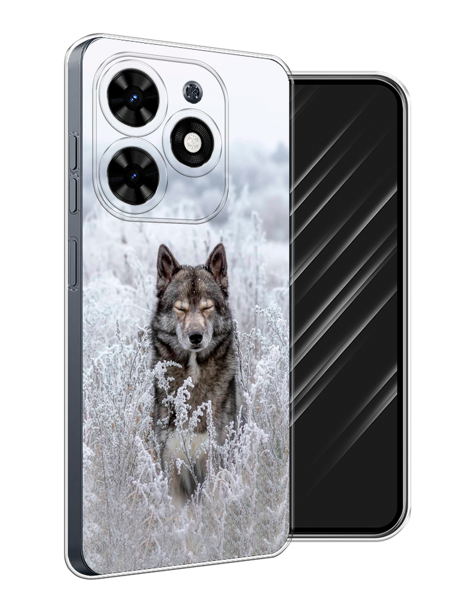 

Чехол Awog на Tecno Spark 20C "Волк в поле", Белый;черный, 304950-1