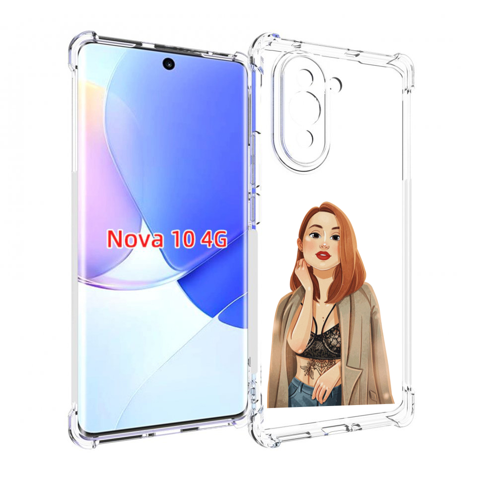 

Чехол MyPads девушка-в-кружевном-2 для Huawei Nova 10, Прозрачный, Tocco