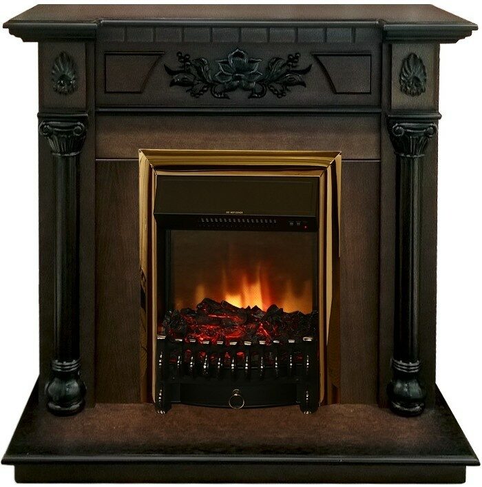 

Электрокамин Real Flame Dacota AO c очагом Fobos S Lux Brass
