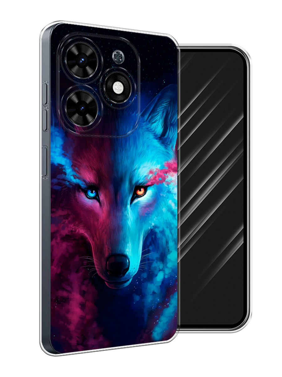 

Чехол Awog на Tecno Spark 20C "Волшебный волк", Голубой;розовый, 304950-1