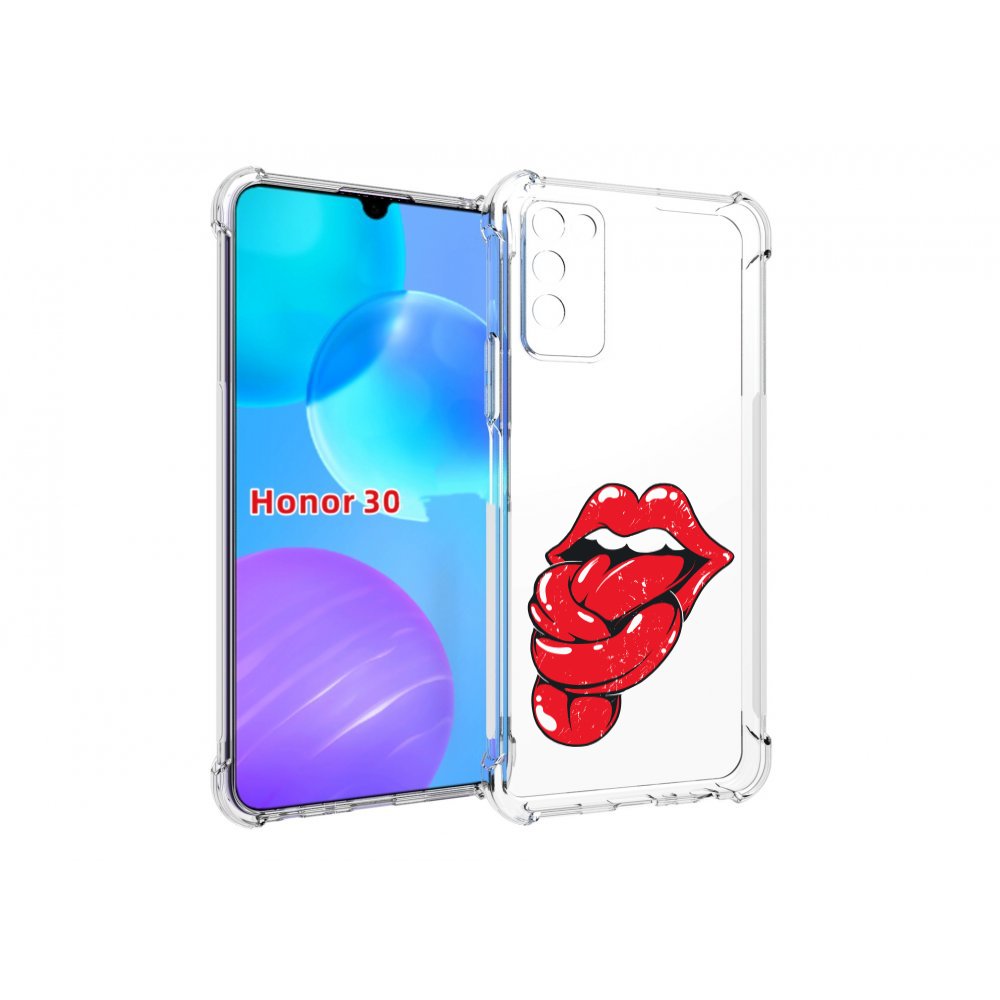 

Чехол MyPads яркие губы с языком для Huawei Honor 30 Lite, Tocco