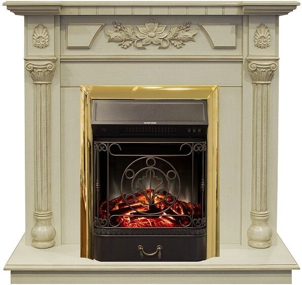 

Электрокамин Real Flame Dacota WT c очагом Majestic S Lux Brass