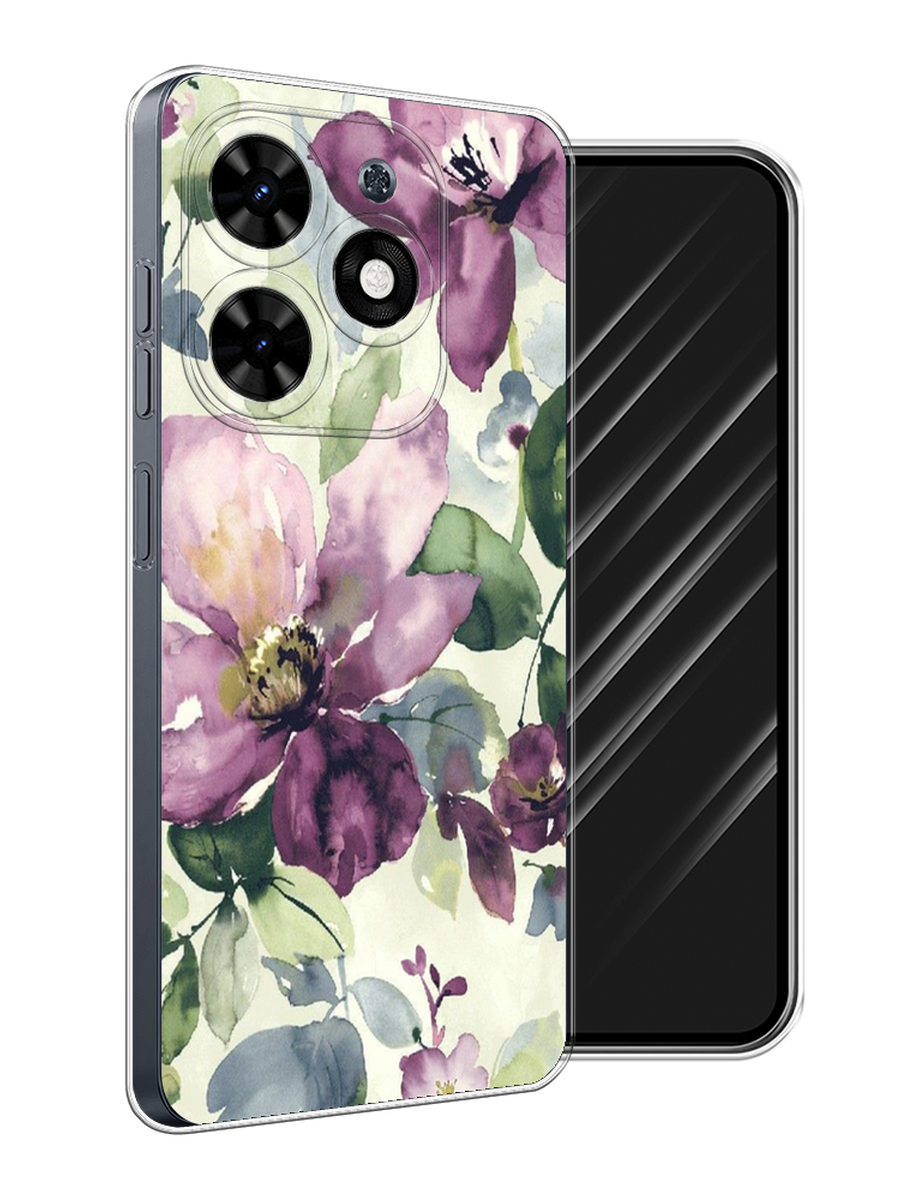 

Чехол Awog на Tecno Spark 20C "Сиреневые цветы-акварель", Фиолетовый, 304950-1