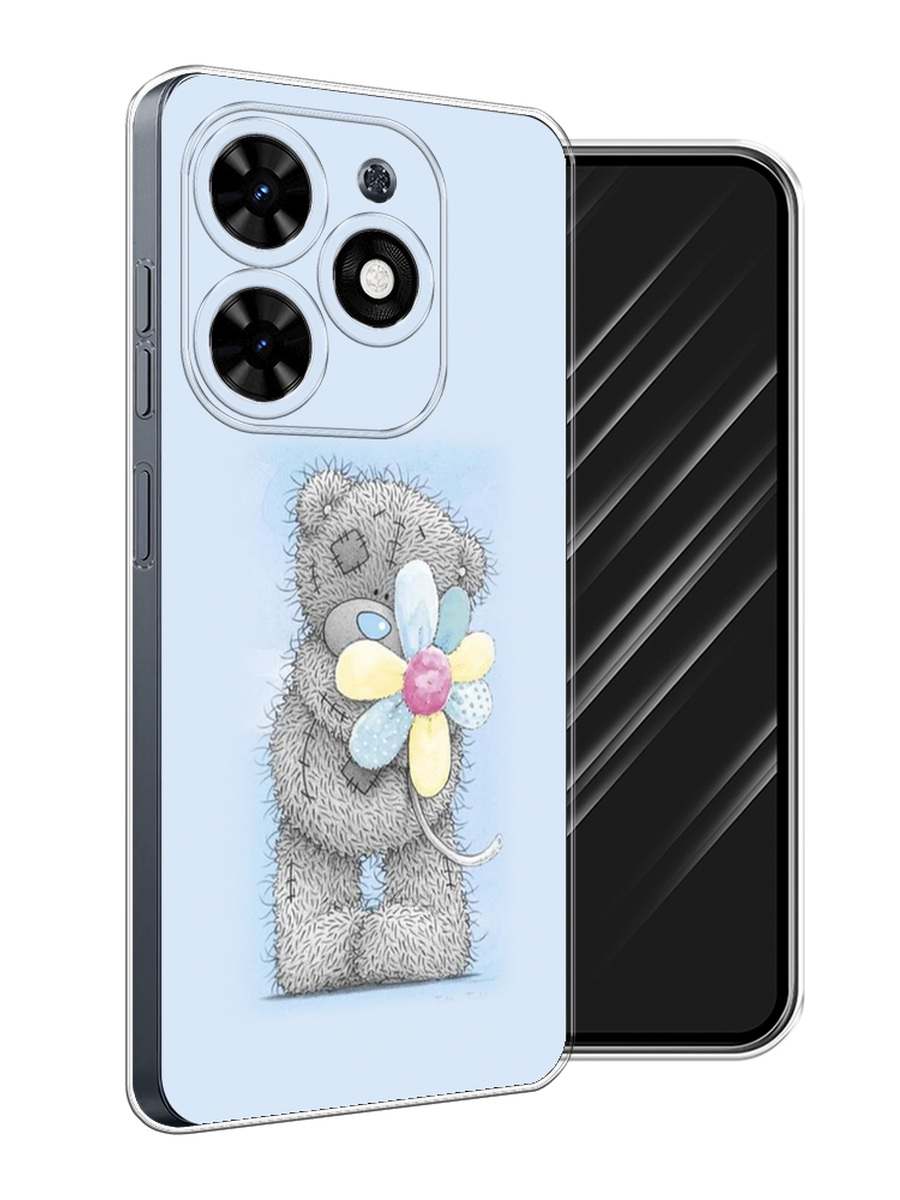

Чехол Awog на Tecno Spark 20C "Me to you с ромашкой", Голубой;серый;желтый, 304950-1
