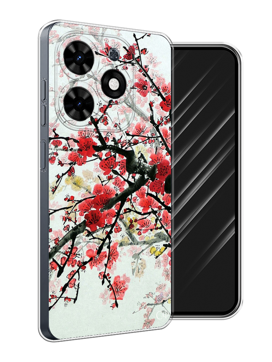 

Чехол Awog на Tecno Spark 20C "Сакура", Розовый;черный, 304950-1