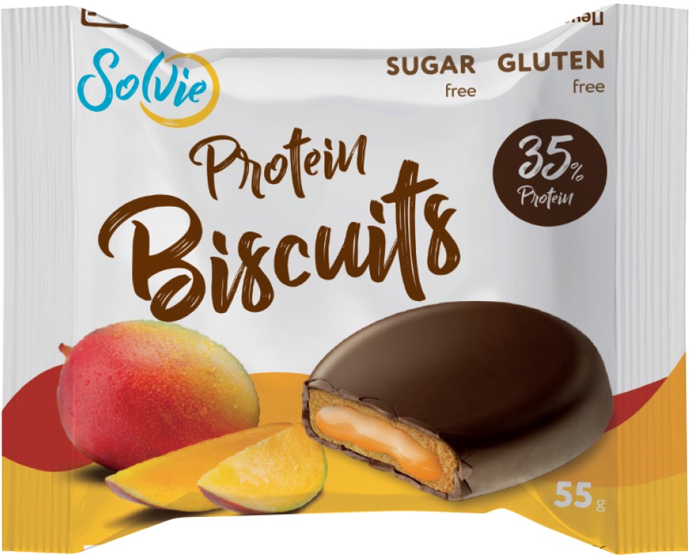 

Печенье Protein Biscuits протеиновое с начинкой манго глазированное 55 г