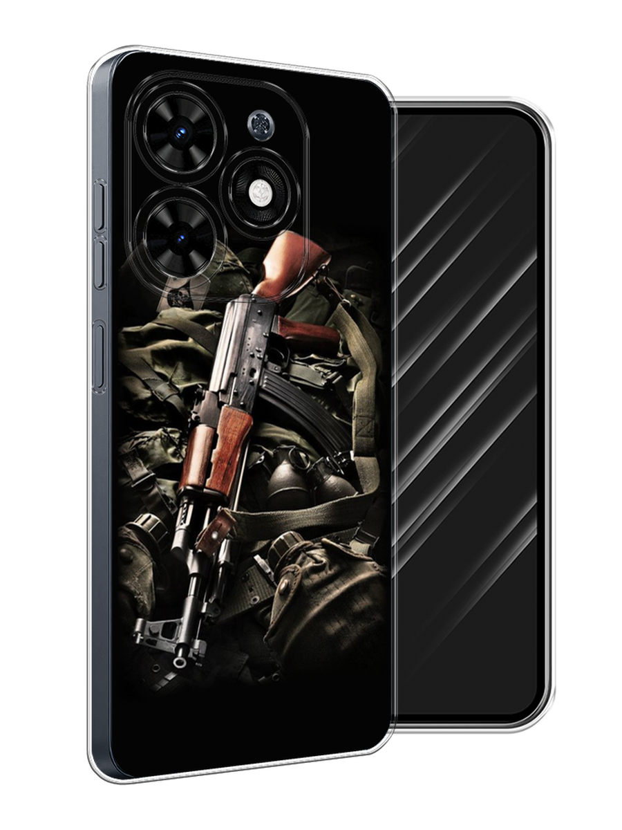 

Чехол Awog на Tecno Spark 20C "Автомат", Черный;коричневый;серый, 304950-1