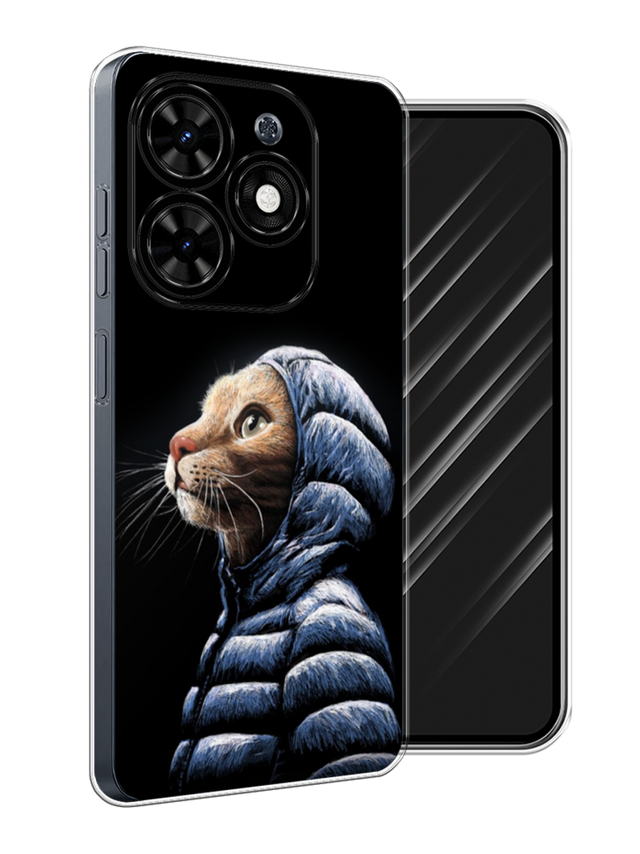 

Чехол Awog на Tecno Spark 20C "Кот в капюшоне", Черный;бежевый;синий, 304950-1