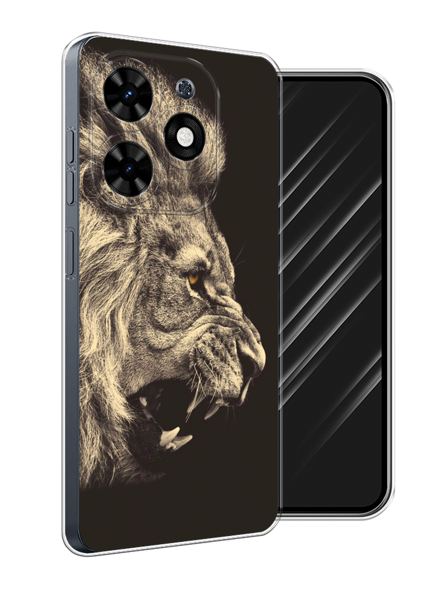 

Чехол Awog на Tecno Spark 20C "Львиный рык 2", Бежевый;черный, 304950-1