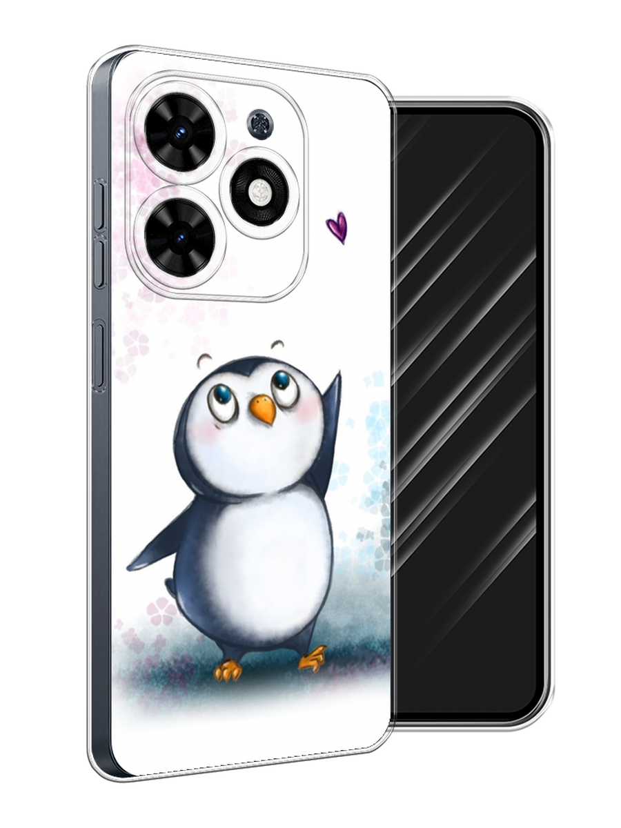 

Чехол Awog на Tecno Spark 20C "Пингвин и сердечко", Белый, 304950-1