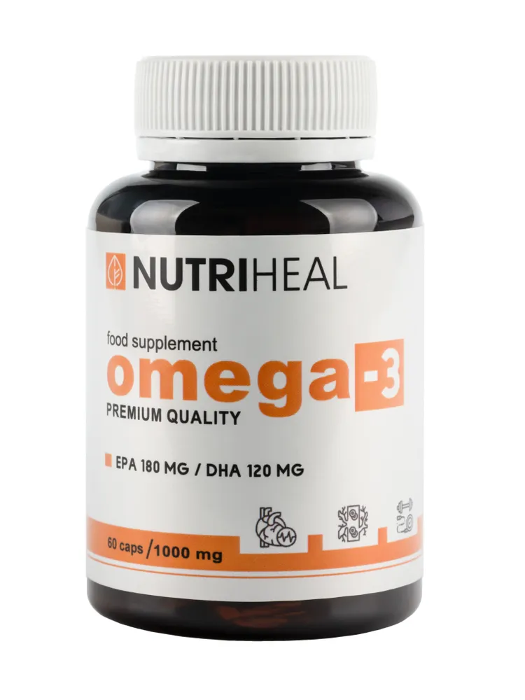 

Омега 3, рыбий жир NUTRIHEAL, для иммунитета, сердца, капсулы 60 шт.
