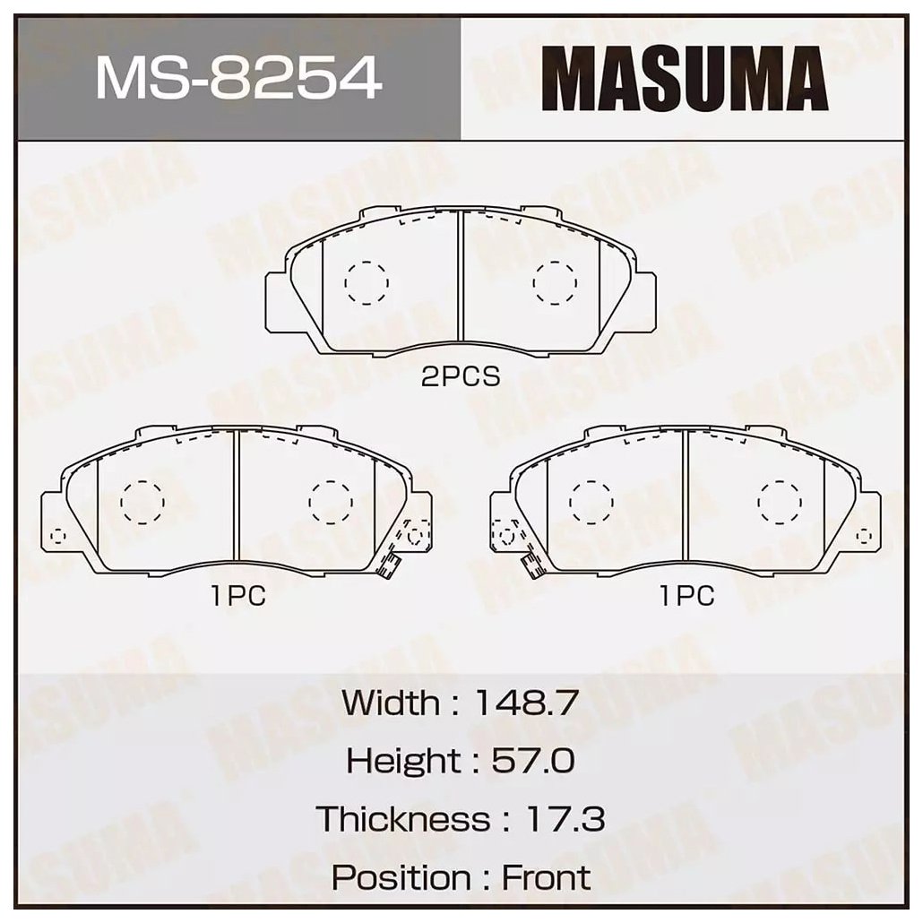 

Тормозные колодки MASUMA передние ms8254