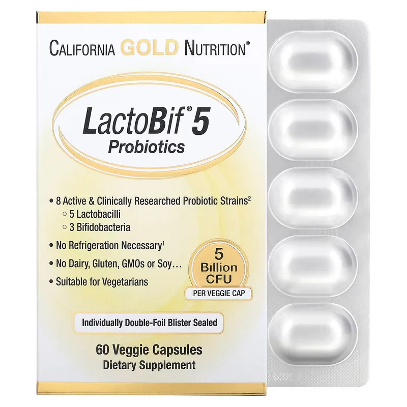 Пробиотик LactoBif Probiotics 5 Billion CALIFORNIA GOLD, капсулы 60 шт.