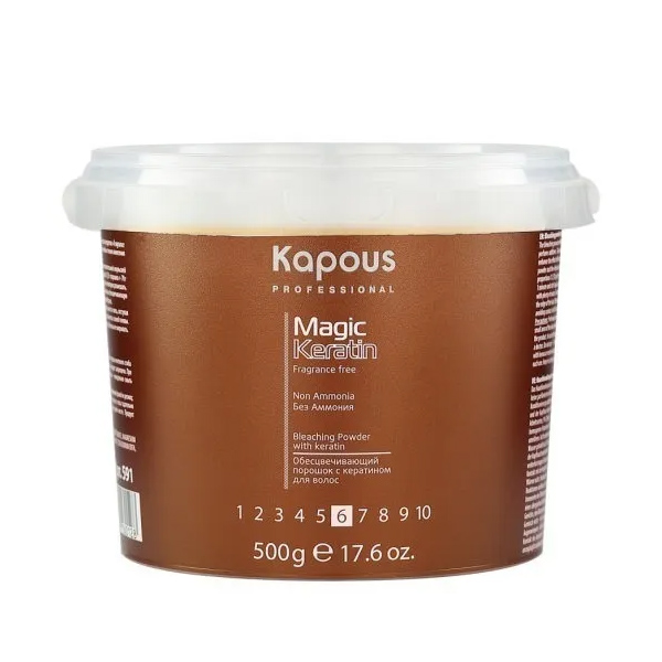 Пудра для волос Kapous Professional Magic Keratin Non Ammonia 500 мл londa professional ammonia free интенсивное тонирование для волос 8 0 светлый блонд 60 мл