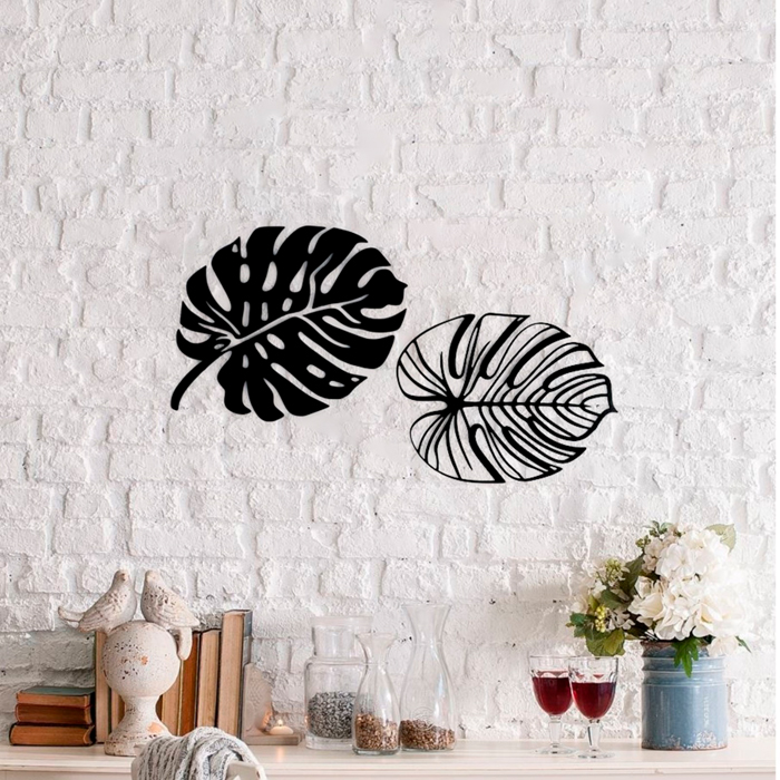 

Панно металлическое "Листья" набор (18х13,12х14см), MNML Home Decor