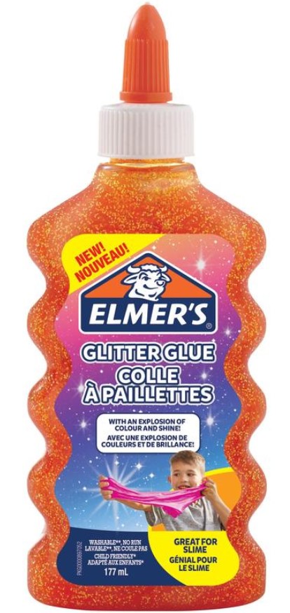 Клей канцелярский Glitter Glue, 177 мл, красный с блестками