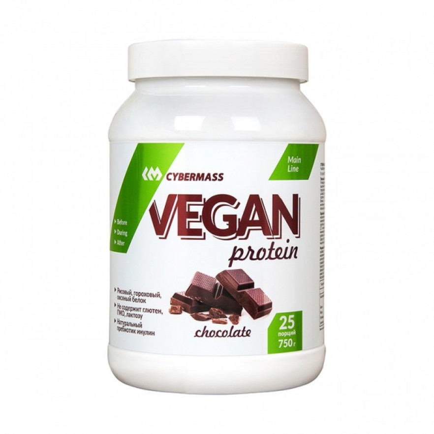 фото Протеин cybermass vegan protein, 750 г, chocolate