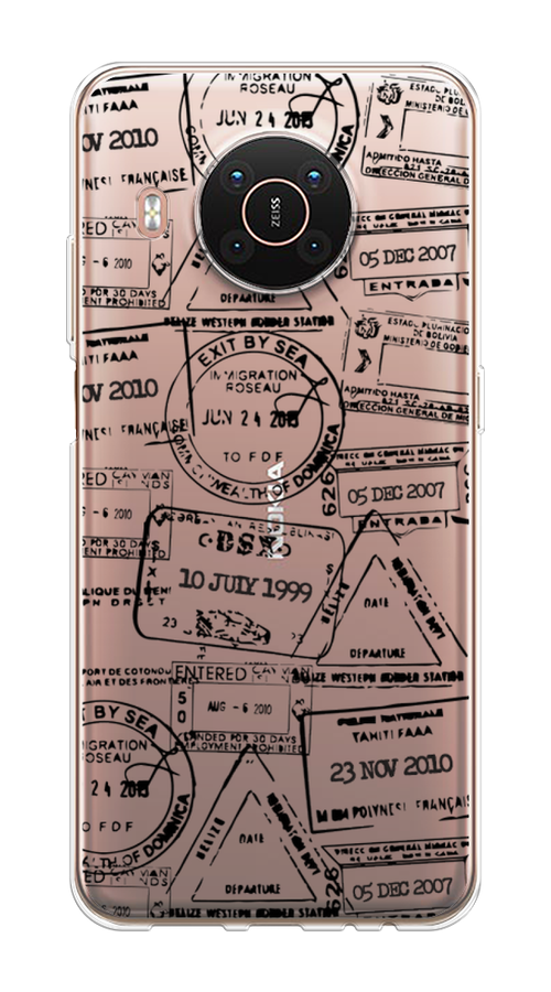 

Чехол на Nokia X20"Visa stamps 2", Белый;черный;серый, 124250-2