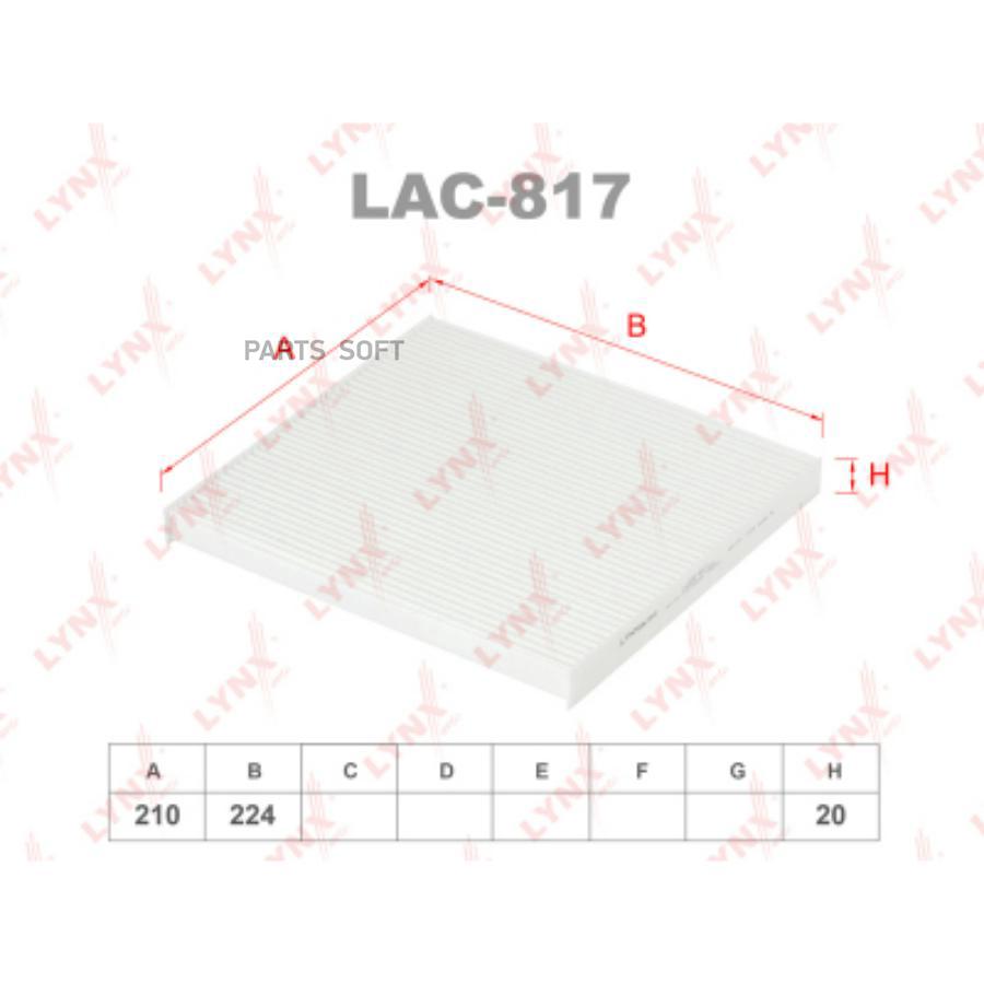 

Фильтр Салонный Lac-817 Nsii0018464156 LYNXauto LAC817