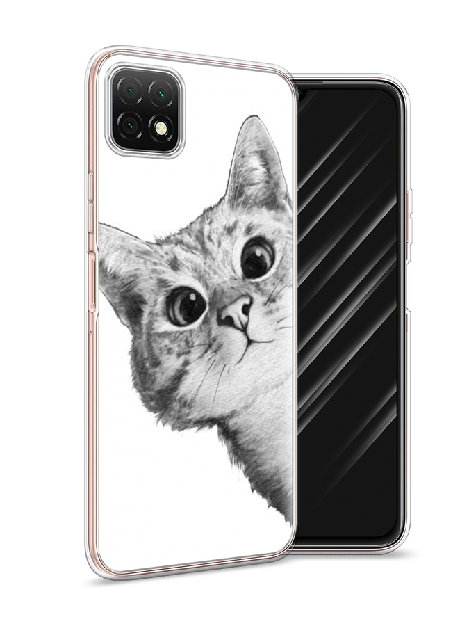 

Чехол Awog на Wiko T3 "Кот рисунок черно-белый", Белый;черный
